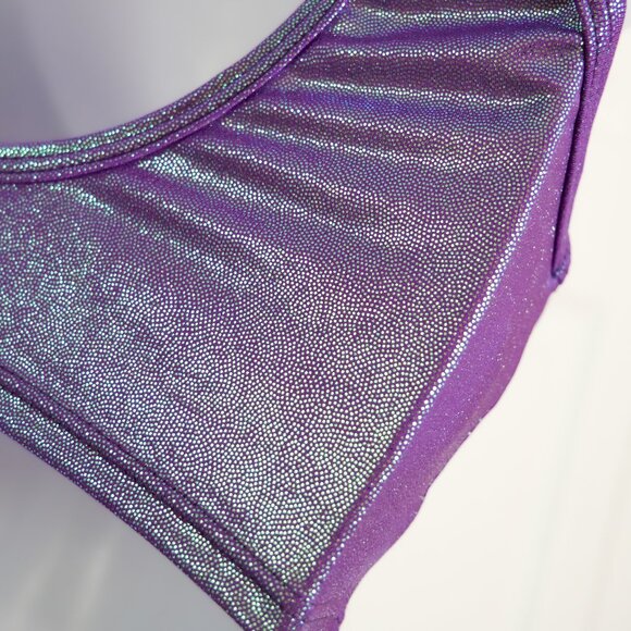 J. Valentine Purple Pulsing Holo Tank Top Crop Top SIZE S - Picture 7 of 8